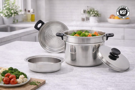 🥘Faitout & Cuiseur Vapeur iCook™ 4 Éléments – Polyvalence & Cuisson Saine